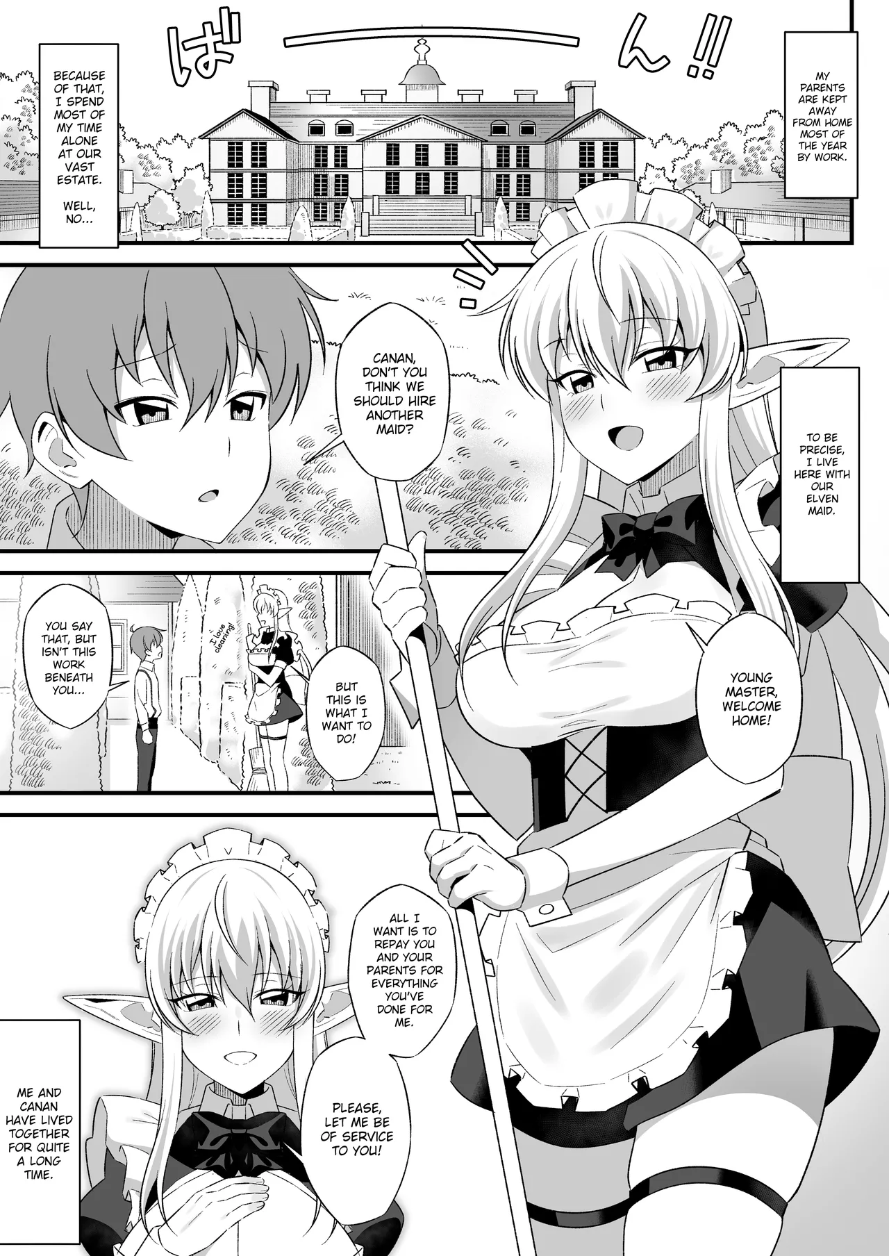 Oyashiki ni Tsukaeru Elf wa Goshujin-sama ni XXXX de Gohoushi Suru no ga Shigoto desu | The Elven Maid in the Mansion’s Duty is to Service Her Master with XXXX — preview page 2