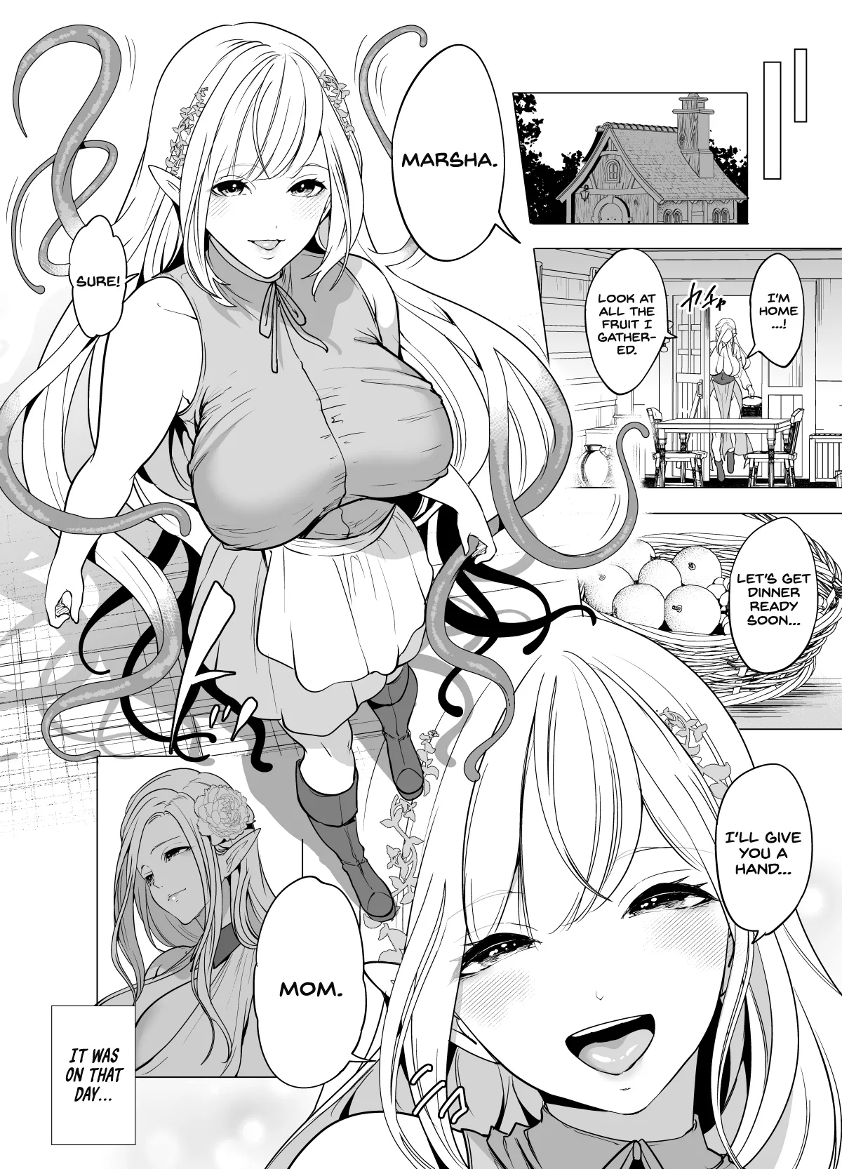 Shokushu to Kankaku Kyouyuu shite Hara nda Elf Oyako no Junan — preview page 5