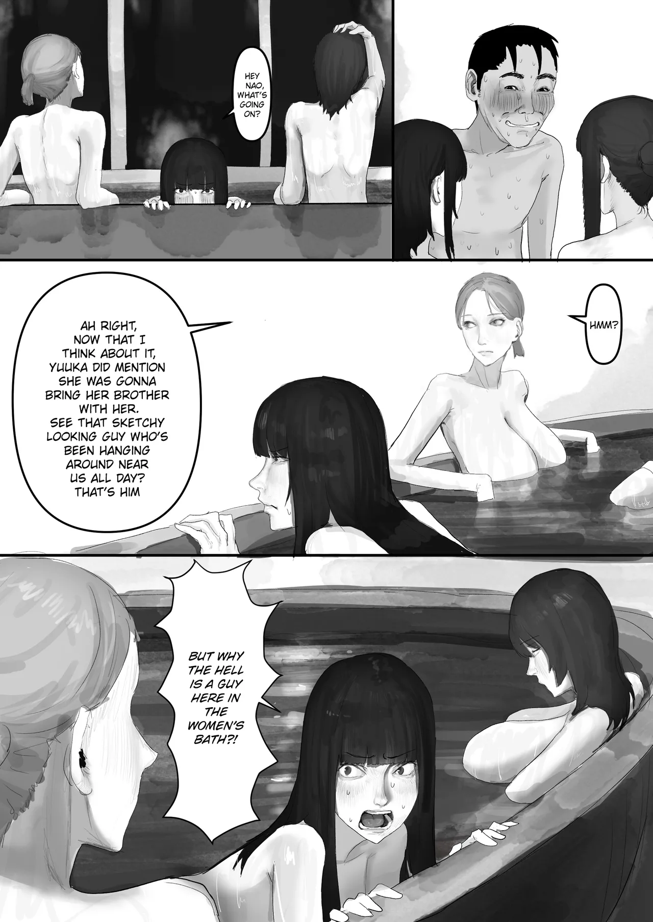 Chigyuu InCha ga Imouto ni Tsurerare Shuugaku Ryokou JK Shikainai Daiyokujou de Geneki JK to Gomunashi 18P Harem Dairankou!! | A Loser Introvert Gets Dragged by His Little Sister to a School Trip Bathhouse With Nothing but High School Girls and Ends up in a Bareback 18-Girl Harem Orgy!! – Chapter 1 – page 59