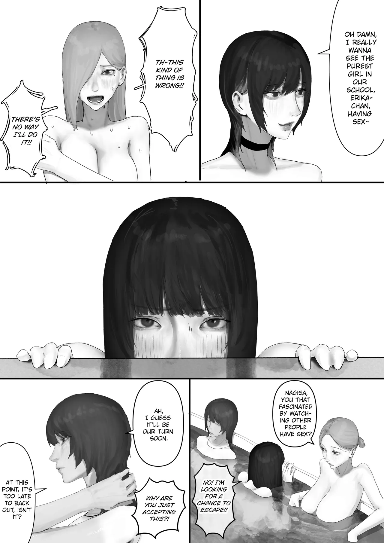 Chigyuu InCha ga Imouto ni Tsurerare Shuugaku Ryokou JK Shikainai Daiyokujou de Geneki JK to Gomunashi 18P Harem Dairankou!! | A Loser Introvert Gets Dragged by His Little Sister to a School Trip Bathhouse With Nothing but High School Girls and Ends up in a Bareback 18-Girl Harem Orgy!! – Chapter 1 – page 115