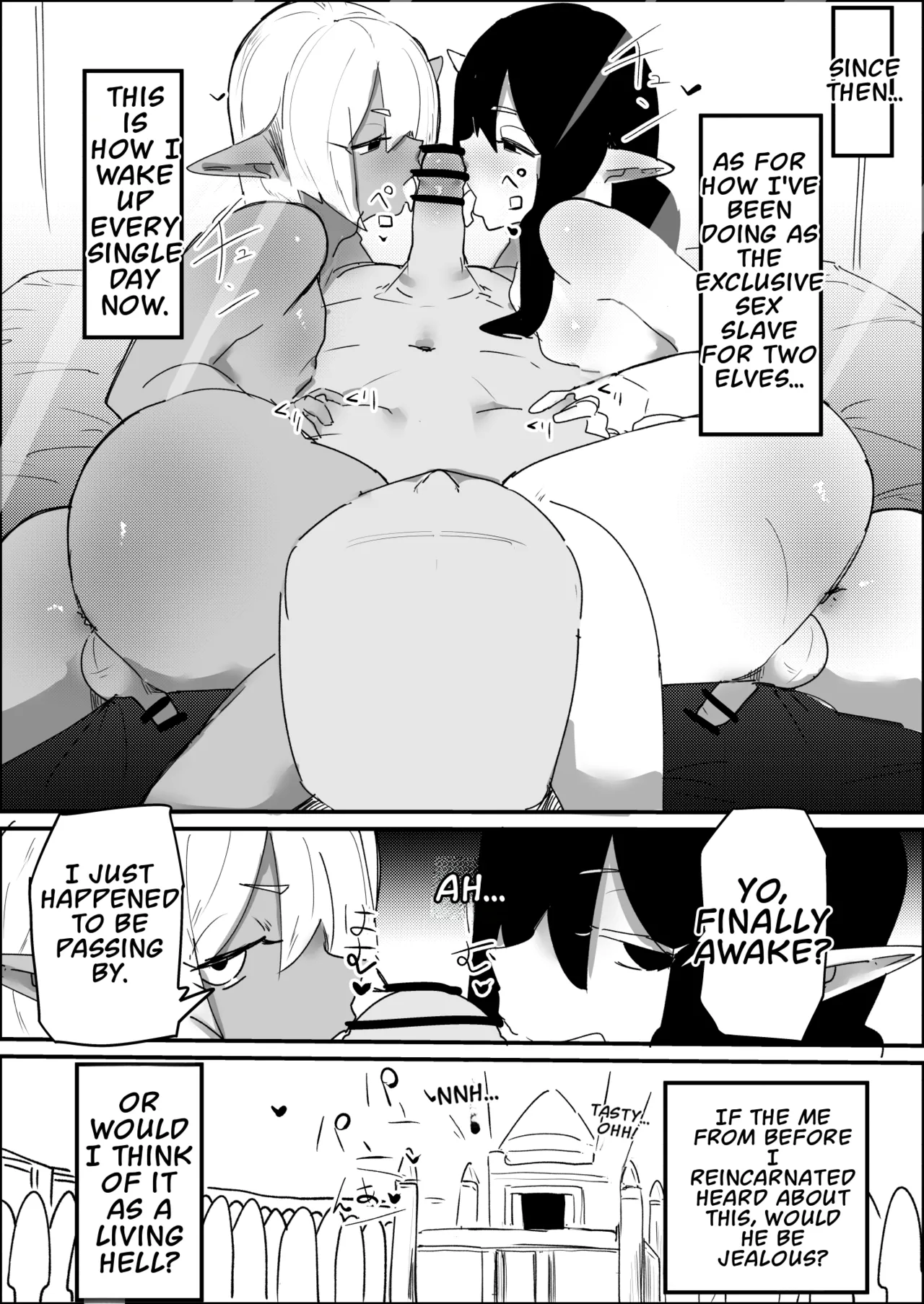 Tensei Shitara Dosukebe Osu Elf ga Erosugite Homo ni Naru Hanashi – Chapter 1 – page 54