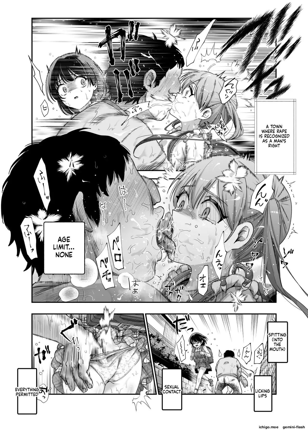 EX: A town where non-consensual sex is recognized as a man’s right. In all cases, the man’s sexual desires will take precedence. – Chapter 1 – page 32
