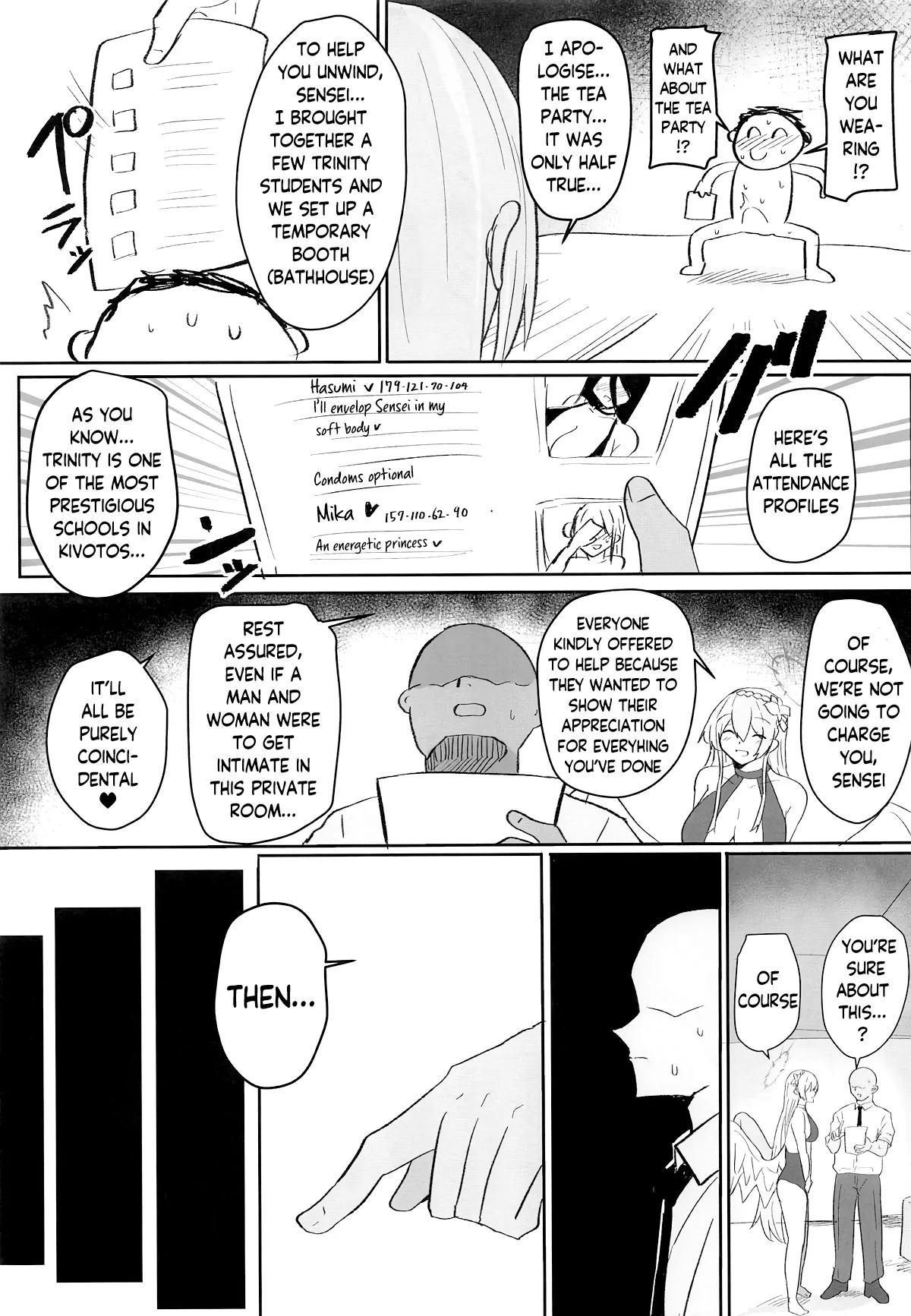Trinity Shanikusai “Chou” Koukyuu Soapland ~Sensei Dake no Royal Gohoushi~ | Trinity Carnival “Super” High-End Soapland ~A Royal Service Just For Sensei~ — preview page 4