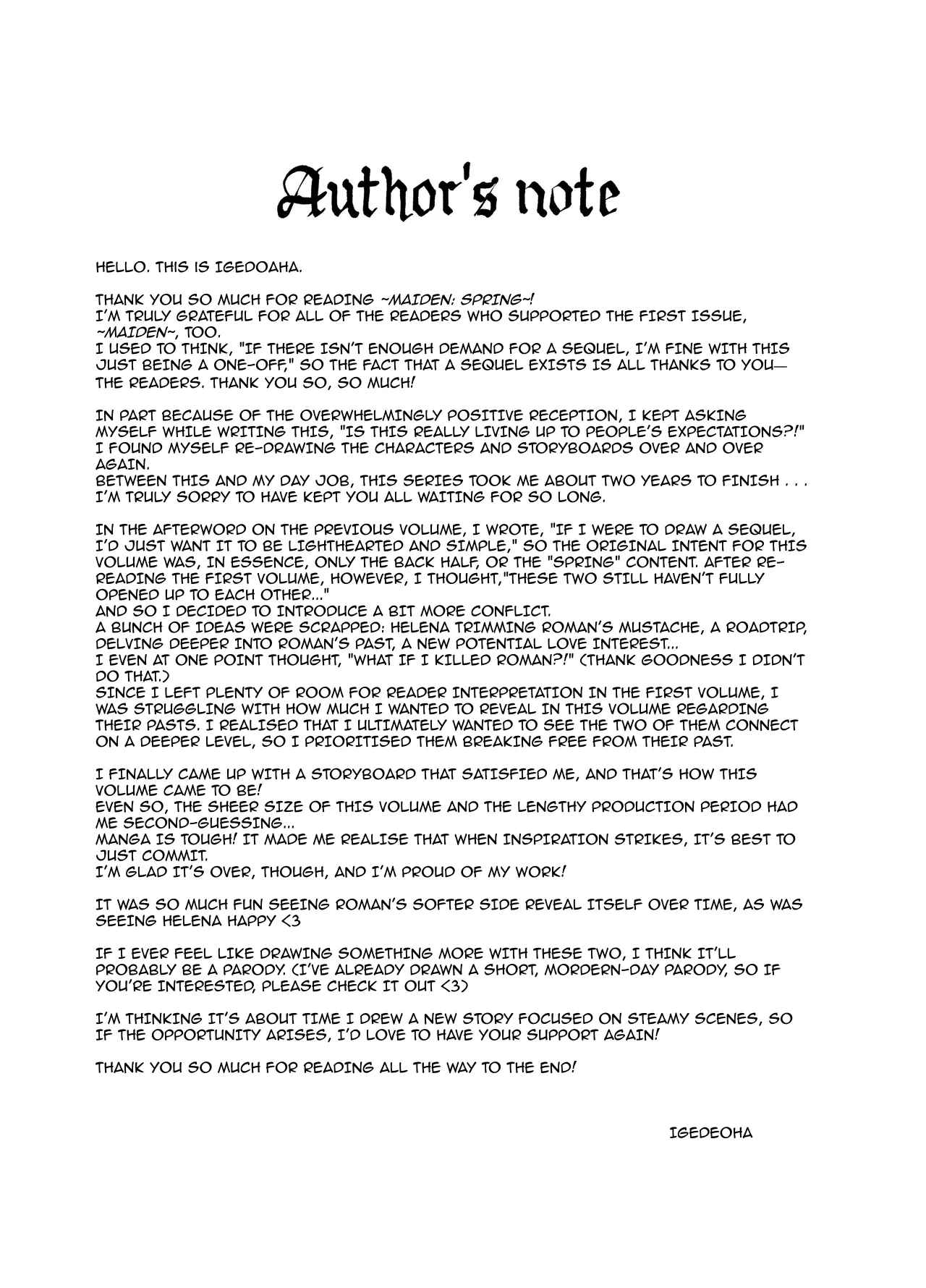 Maiden: Spring ~The Former Knight and Prostitute~ – Chapter 1 – page 107