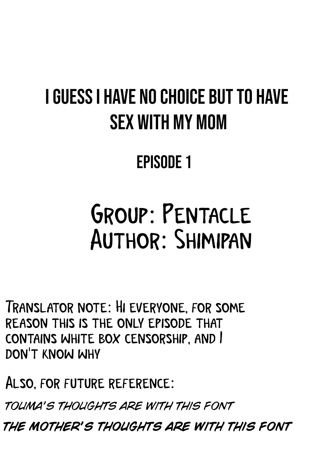 I guess I have no choice but to have sex with my mom. — preview page 2