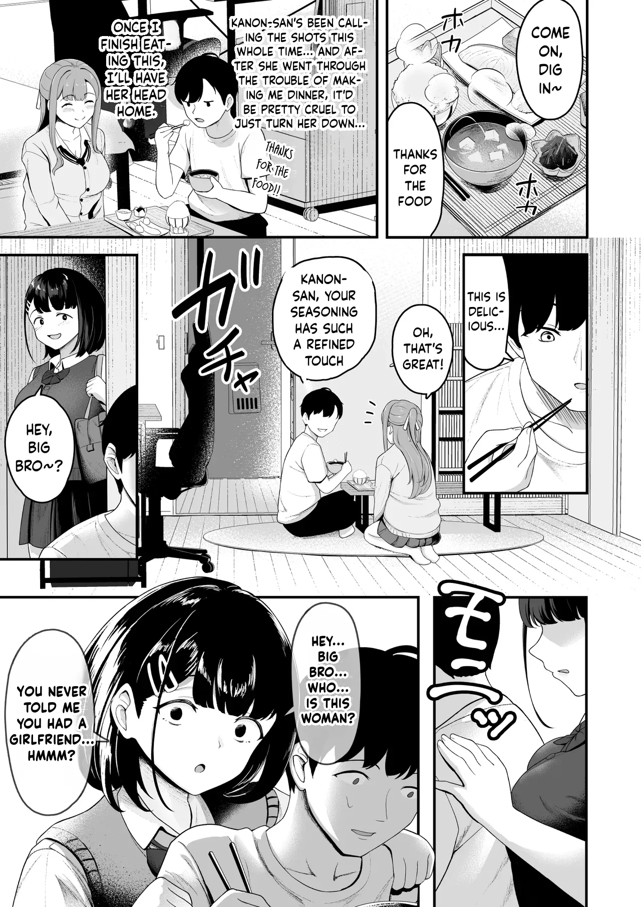 “A harem at home!? A sadistic stepsister and masochistic childhood friend!” | “Ouchi Harem!? S-kki no Gimai to M-kki no Osananajimi!” — preview page 4