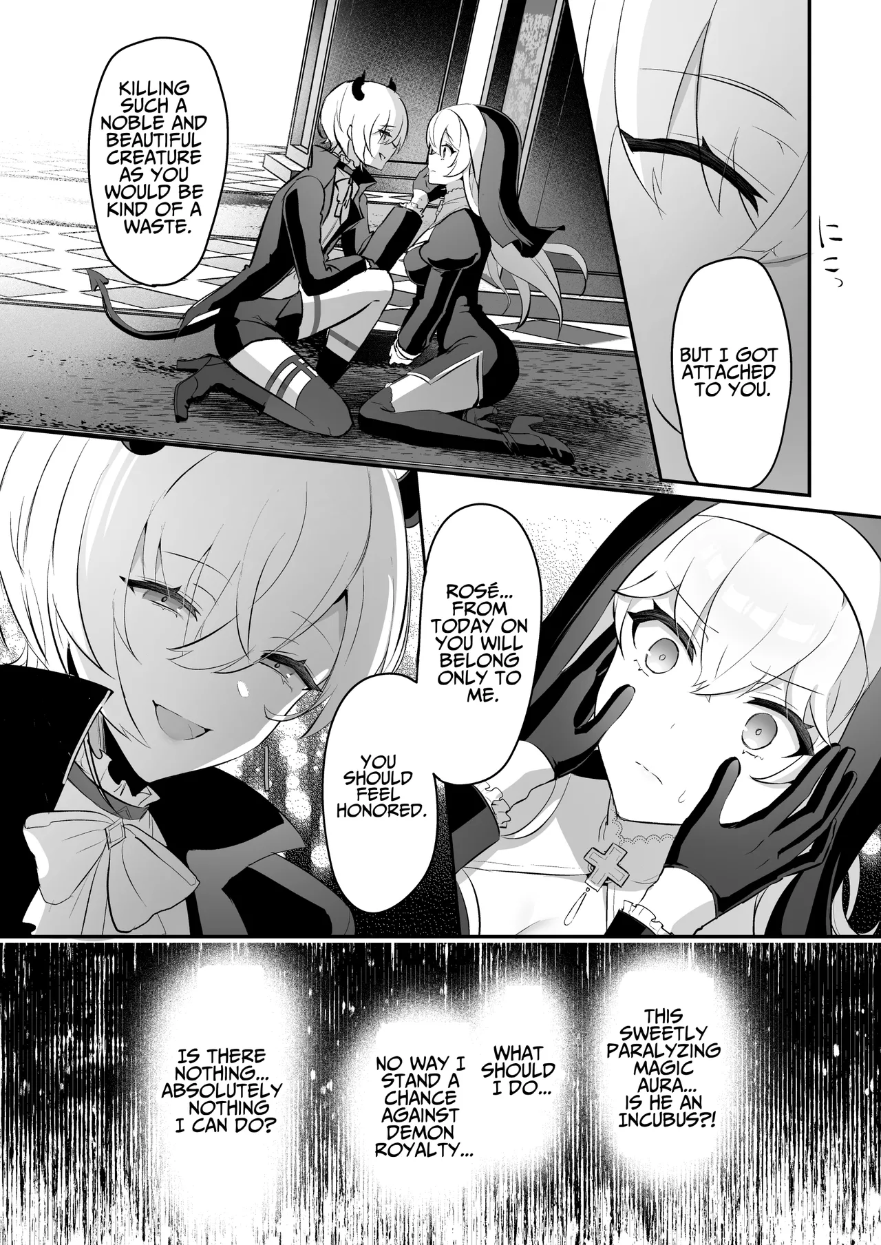 Inma Danshi to Kankin Ecchi – Saiin Kuriseme de Seijo Kairaku Ochi | Captive Sex with an Incubus ~holy woman corruption by lust inducing clitoral teasing~ — preview page 14