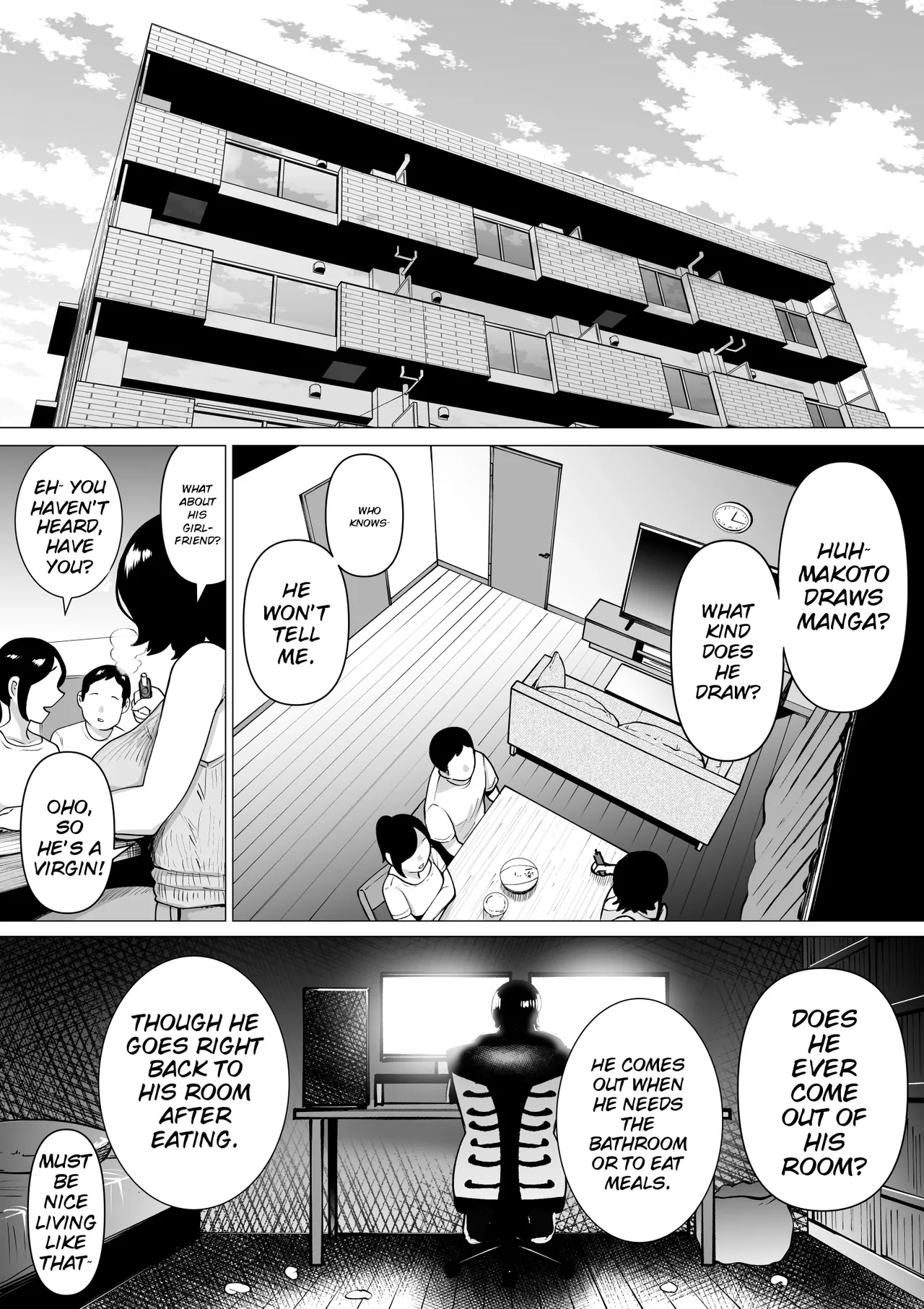 Hikikomori de Ero Manga Kaiteru Doutei Oikko to Oba-san ga Icha Love SEX suru Hanashi — preview page 4