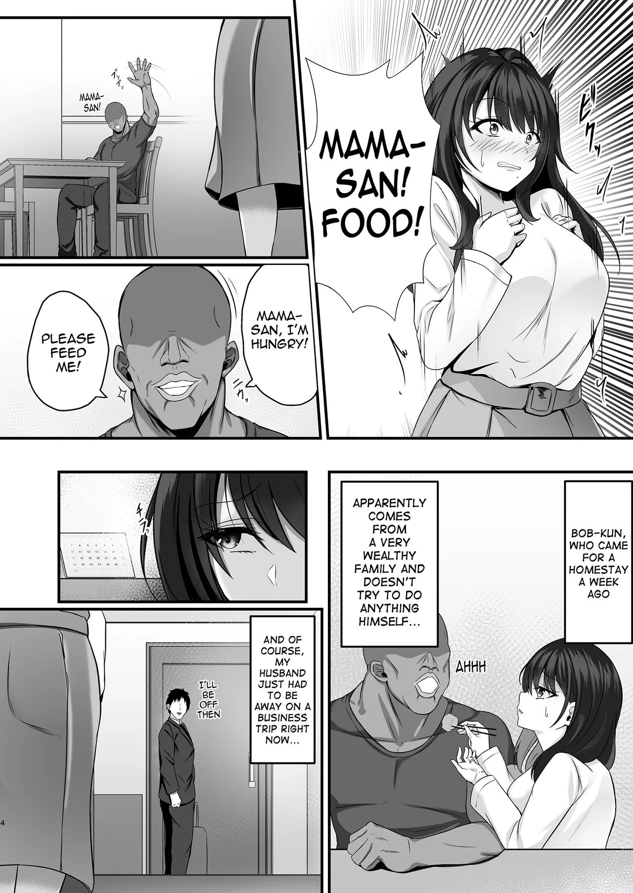 Homestay Saki no Mama-san ga Boku no Dekamara de Ikimakutta Hanashi | The story of how the mom at my homestay came over and over on my huge cock — preview page 4