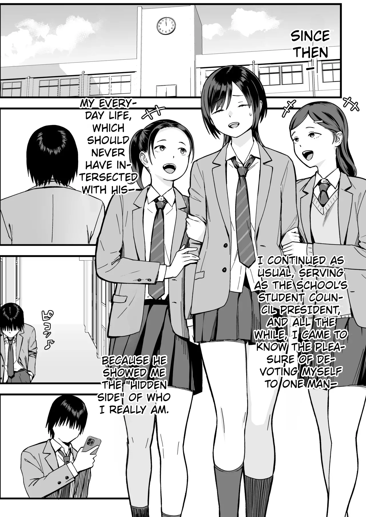 InCha na Ore dake ga Shitteiru Seitokaichou no Uragawa. ~Kakure Kyonyuu no Senpai ga Kairaku ni Kuppuku Shite Ochiru made~ – Chapter 1 – page 86