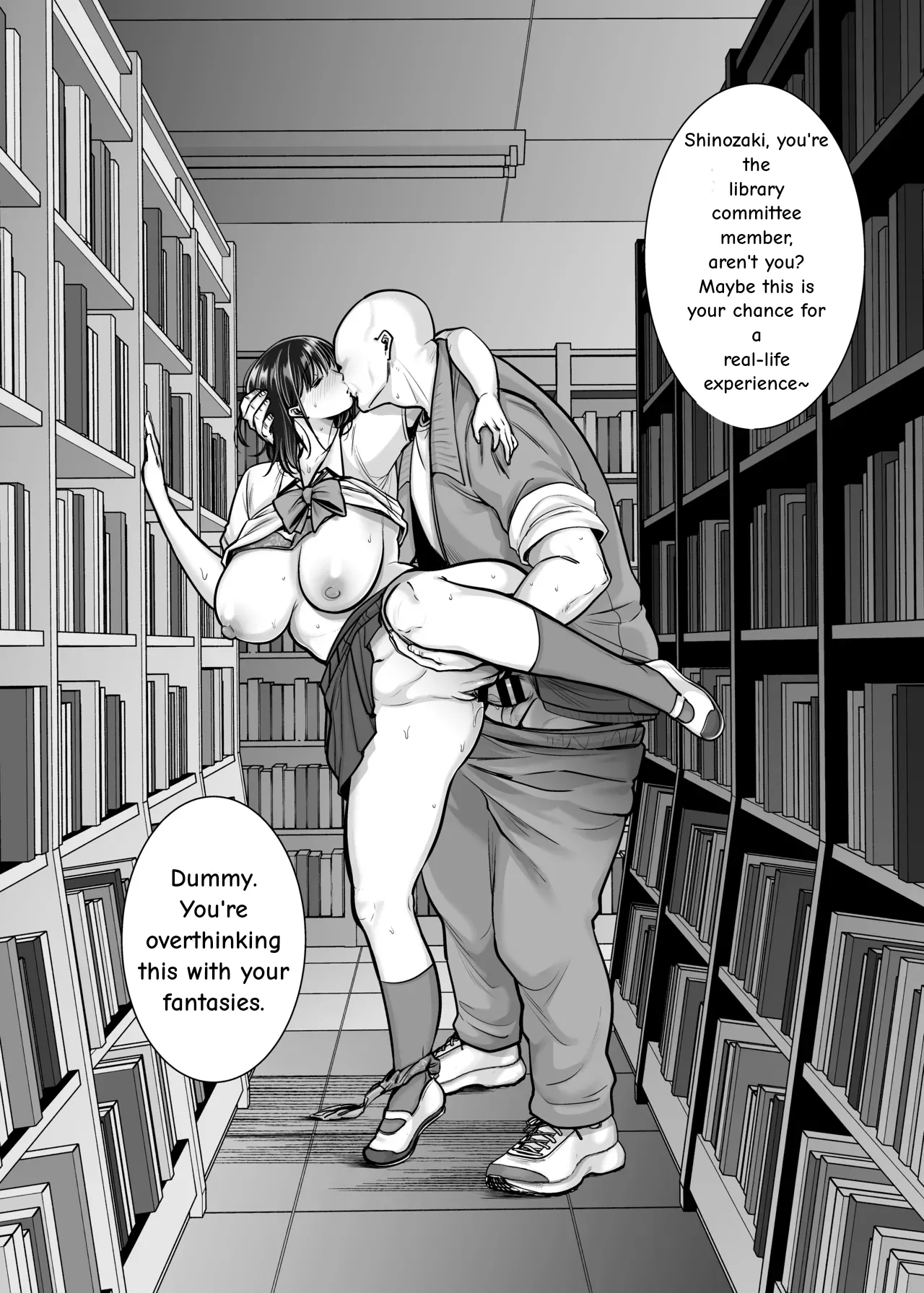 Kakure Kyonyuu no Bungaku Shoujo Toshoshitsu no Haitoku Jugyou – Girl who loves literature | The Busty Literature Girl In Hiding Immoral Lessons in the Library – Chapter 1 – page 42