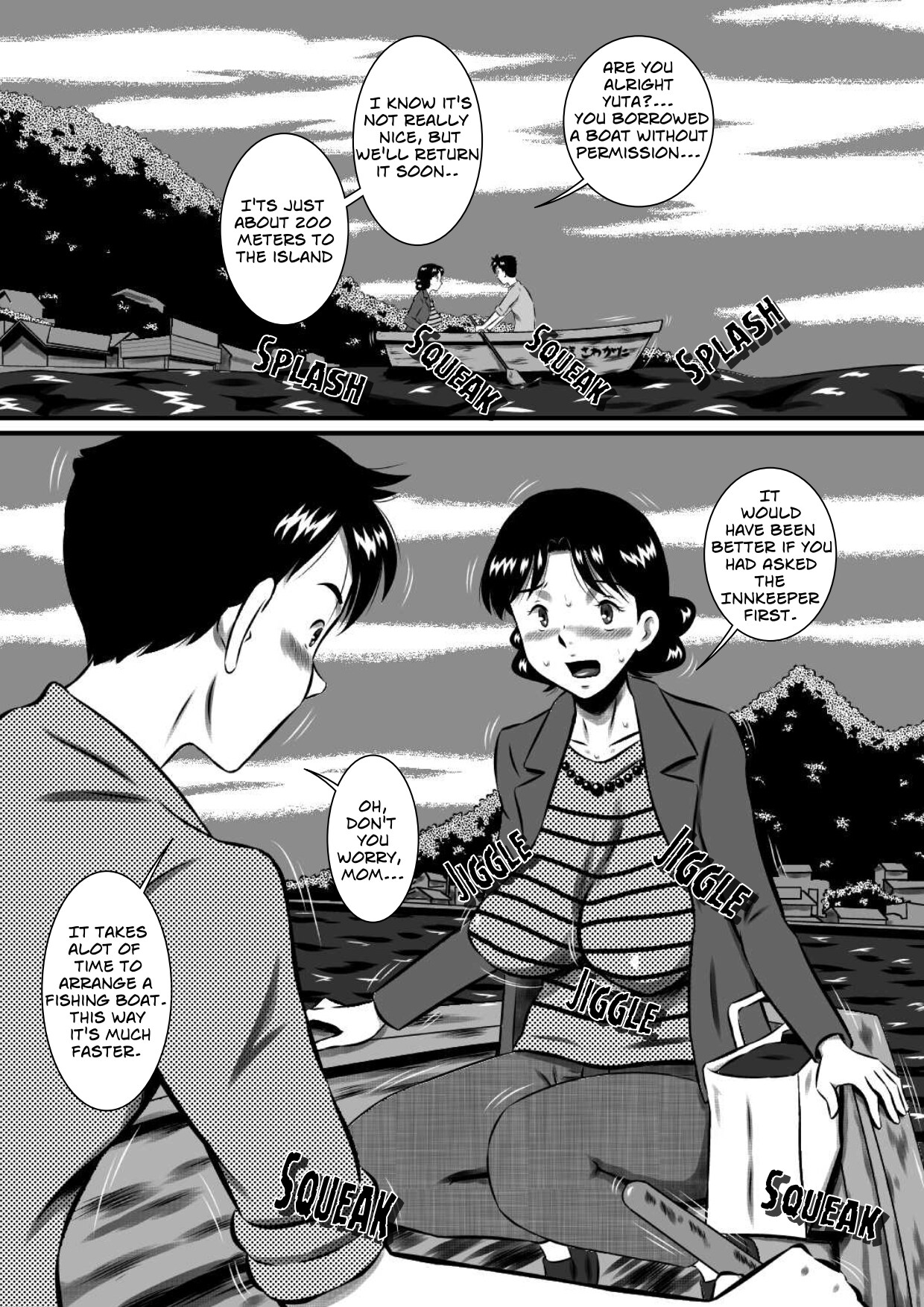 Kaa-san, Kaa-san! Kaa-saaaan! Mujintou, Oyako Futari de Yagai Sex! | Mother, Mother – Mother And Son Have Sex, On An Abandon Island — preview page 1