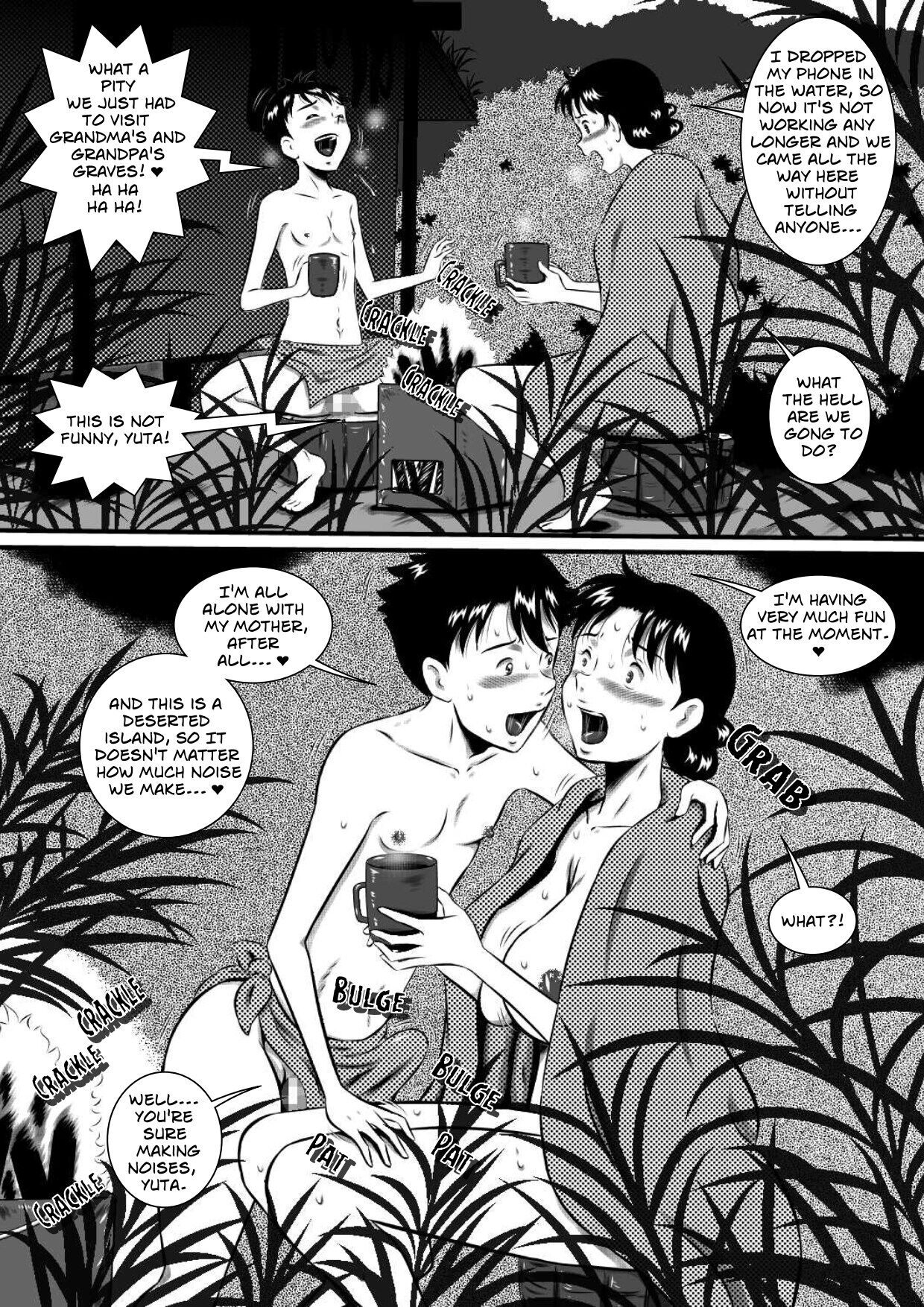 Kaa-san, Kaa-san! Kaa-saaaan! Mujintou, Oyako Futari de Yagai Sex! | Mother, Mother – Mother And Son Have Sex, On An Abandon Island — preview page 6