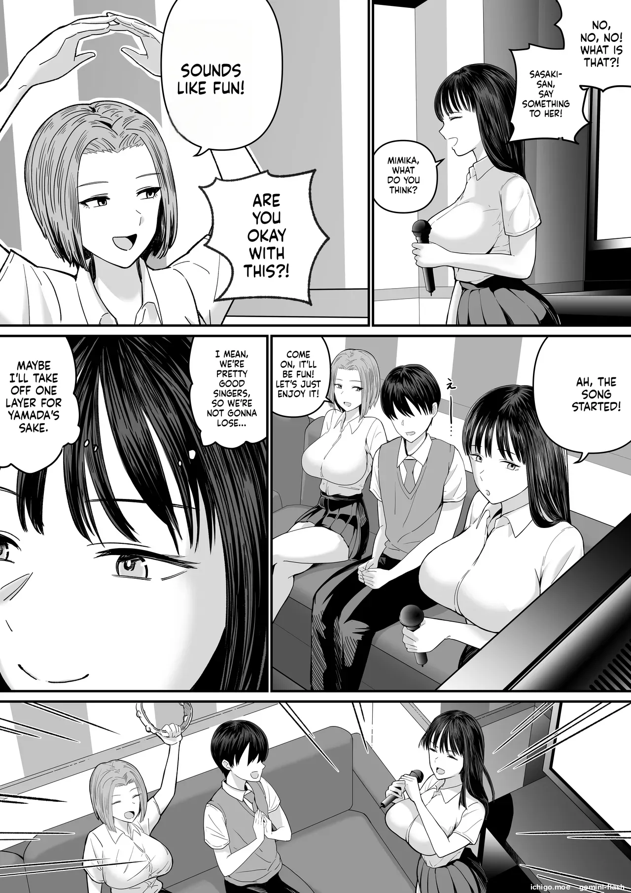 Karaoke de 100-ten Totta no ni Suki na Ko ga Me no Mae de Yokodori Sex Sareru Hanashi — preview page 10