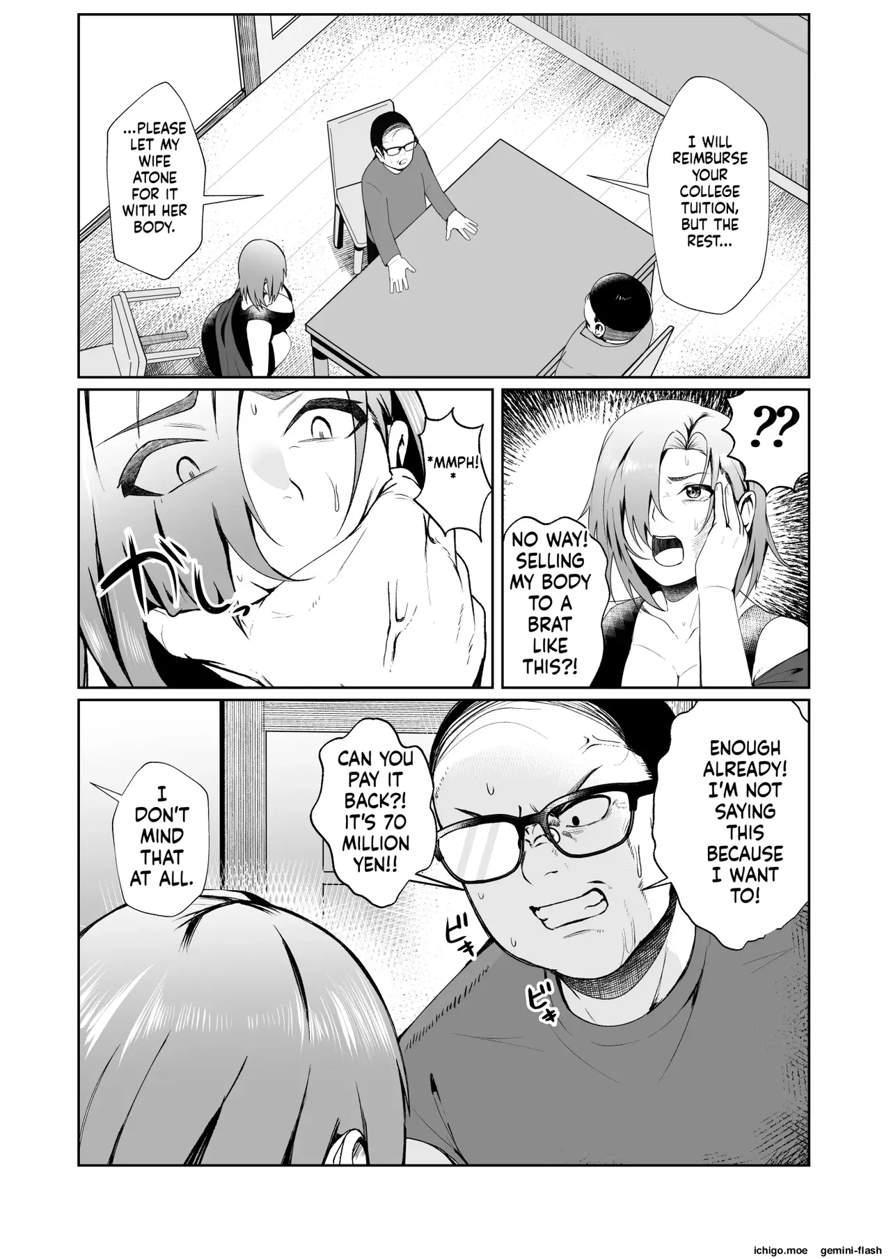 Oji-san ga Shakin o Tsuma no Karada de Hoten Shite Hoshii to Iwareta node Kaidaku Shita Hanashi-MTL — preview page 6