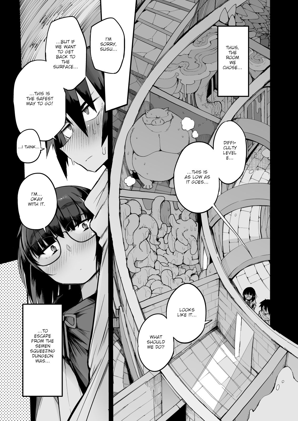Sakusei Dungeon Kouryaku ni Mukanai Jimiko no S-kyuu Dosukebe Status | Escaping a semen squeezing dungeon with a modest girl who I really didn’t expect to have S-rank slut stats — preview page 6