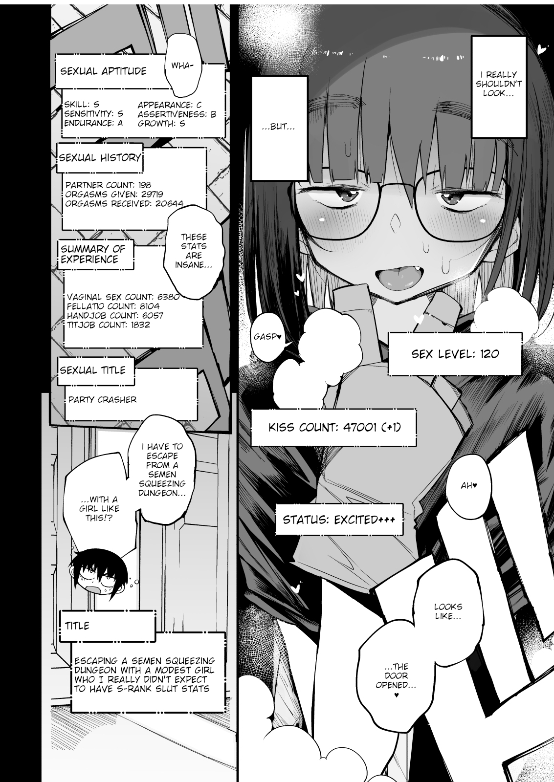 Sakusei Dungeon Kouryaku ni Mukanai Jimiko no S-kyuu Dosukebe Status | Escaping a semen squeezing dungeon with a modest girl who I really didn’t expect to have S-rank slut stats — preview page 11