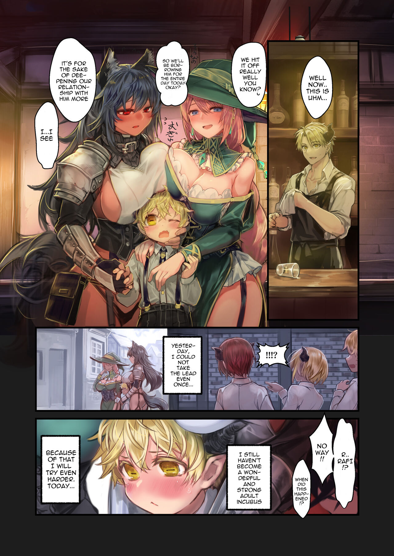 MILK -Shota Inma ga Onee-san-tachi ni Hasamareru Banashi- | MILK -A story About An Incubus Being Fondled By Two Onee-sans- – Chapter 1 – page 49