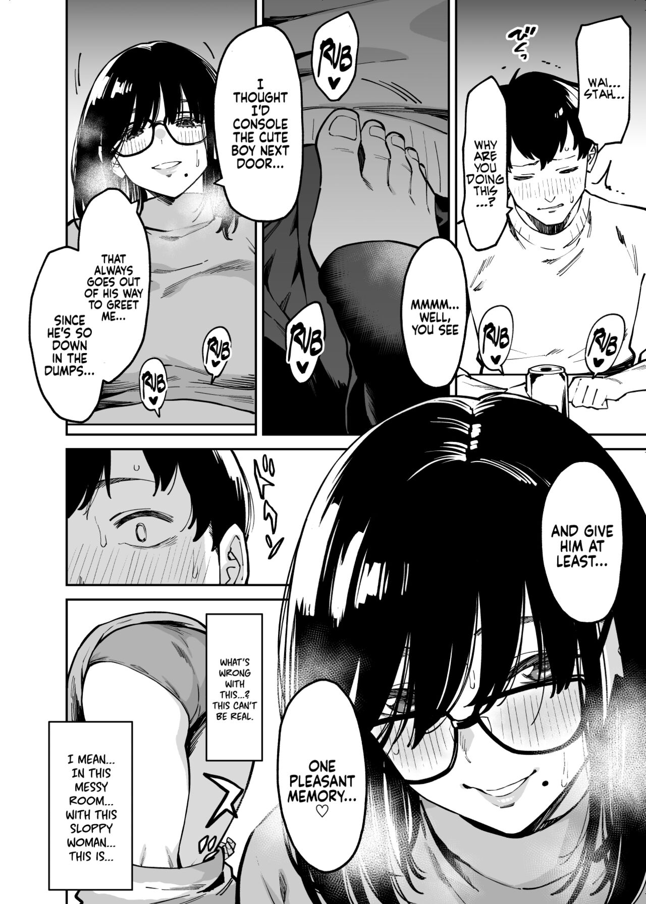 Otonari no Darashina Onee-san ni Nagusamerareru Hanashi | Comforted by the Sloppy Girl Next Door — preview page 12