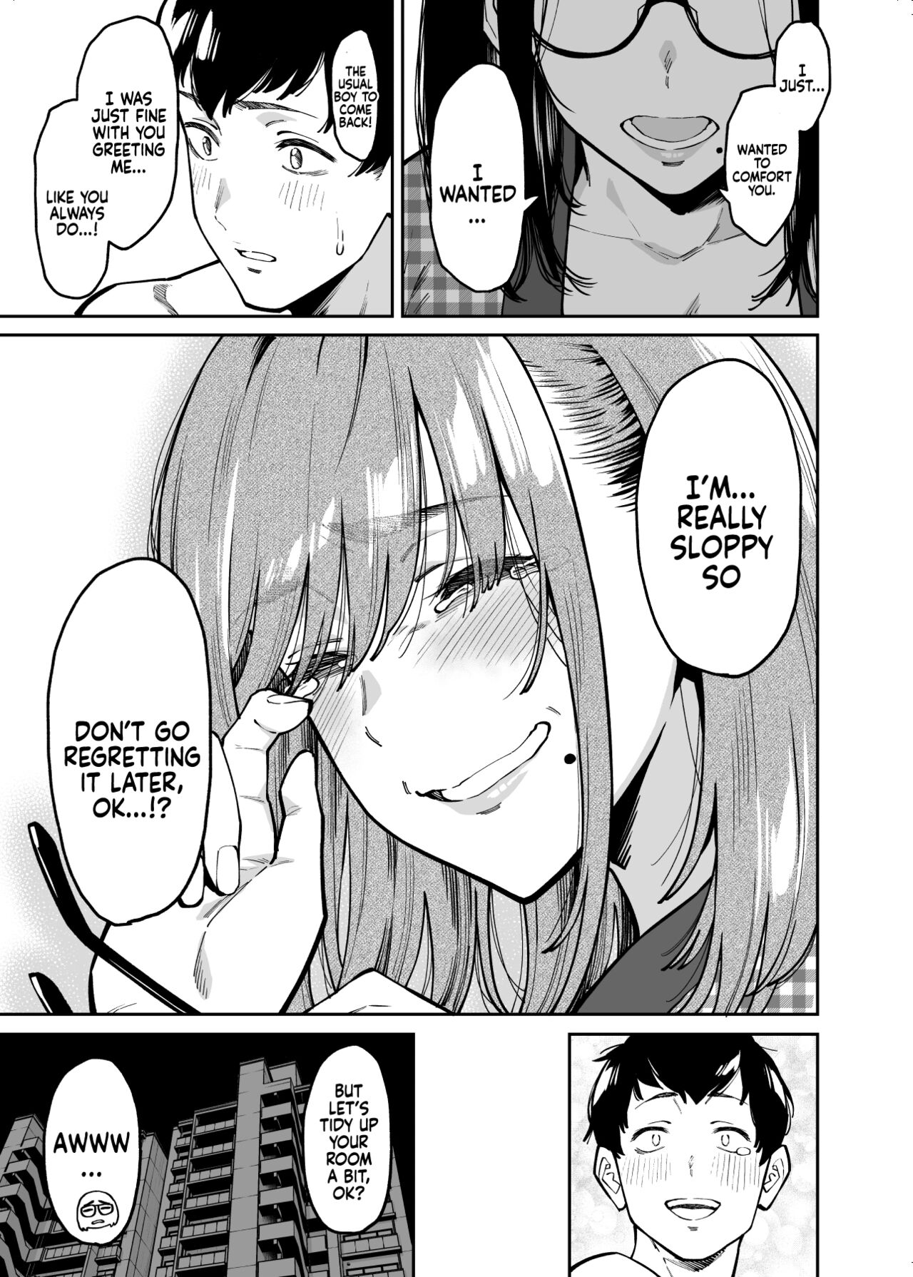 Otonari no Darashina Onee-san ni Nagusamerareru Hanashi | Comforted by the Sloppy Girl Next Door – Chapter 1 – page 51