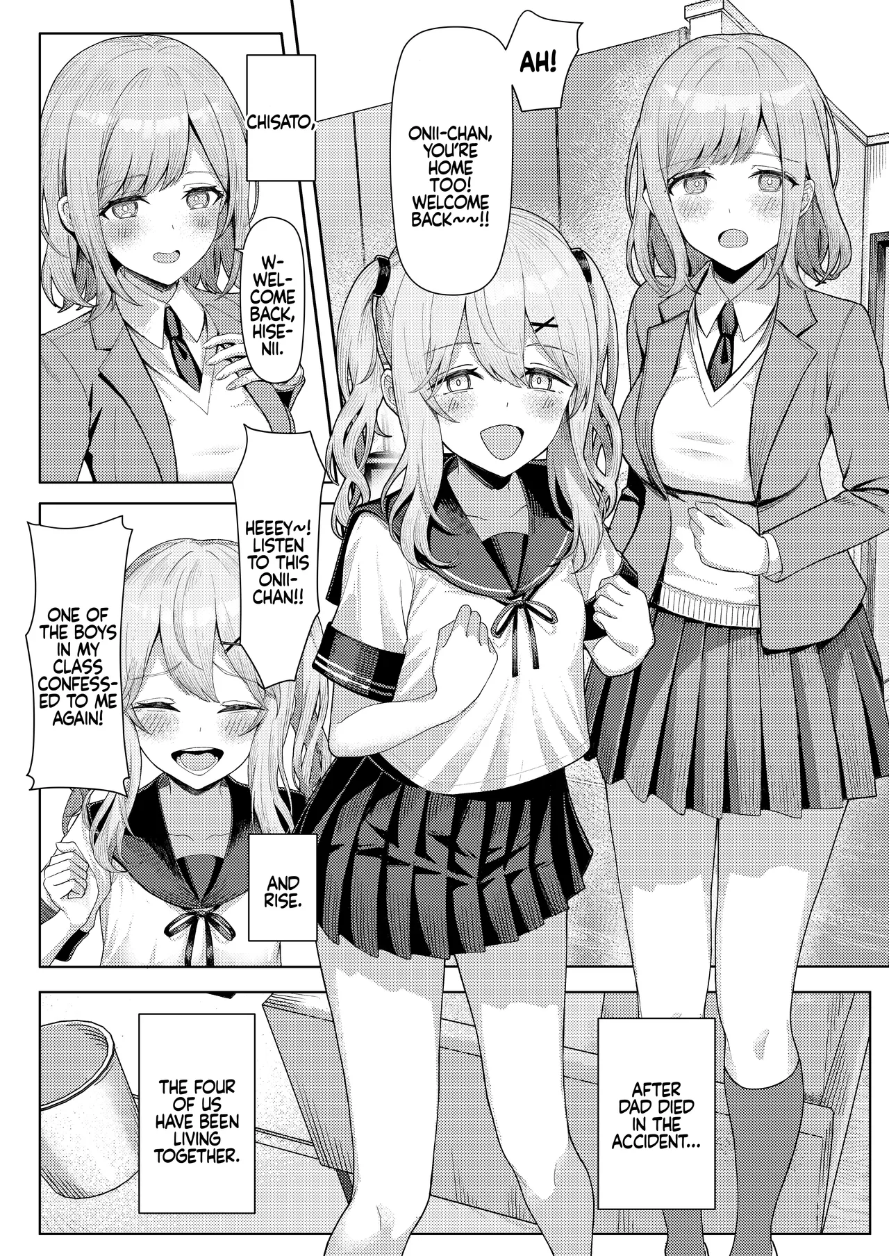 Chichi no Saikon de Doukyo suru Koto ni Natta Gibo no Gijou Shimai to Kawarugawaru Sex shite shimatta Hon | Living with My Stepmom and Stepsisters After Dad’s Remarriage and Having Sex with Them All — preview page 3