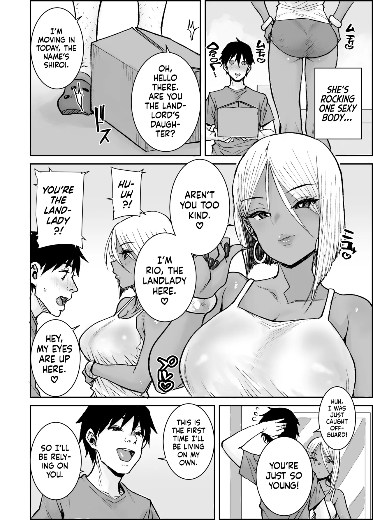 Daigaku no Ore, Kuro Gyaru Bijou Kanrinin-San No Hageshii Kuiuchi Kijoui De Nama Nakadashi Shaimashita | I, Your Humble College Student, Busted Loads Into My 35 Y/O Dark-Skinned Gyaru Landlady While She Rode Me Cowgirl — preview page 3