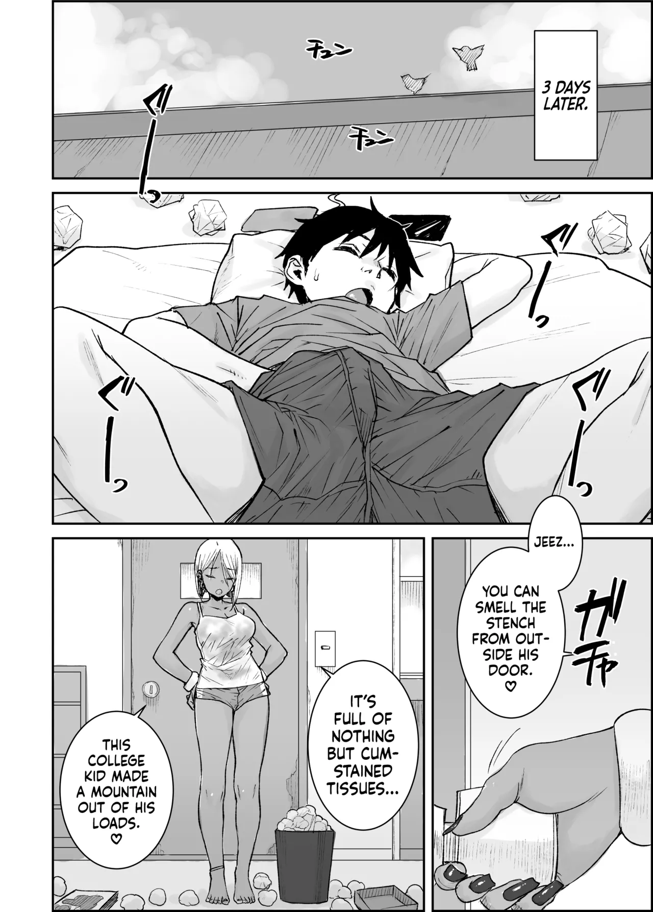 Daigaku no Ore, Kuro Gyaru Bijou Kanrinin-San No Hageshii Kuiuchi Kijoui De Nama Nakadashi Shaimashita | I, Your Humble College Student, Busted Loads Into My 35 Y/O Dark-Skinned Gyaru Landlady While She Rode Me Cowgirl — preview page 5