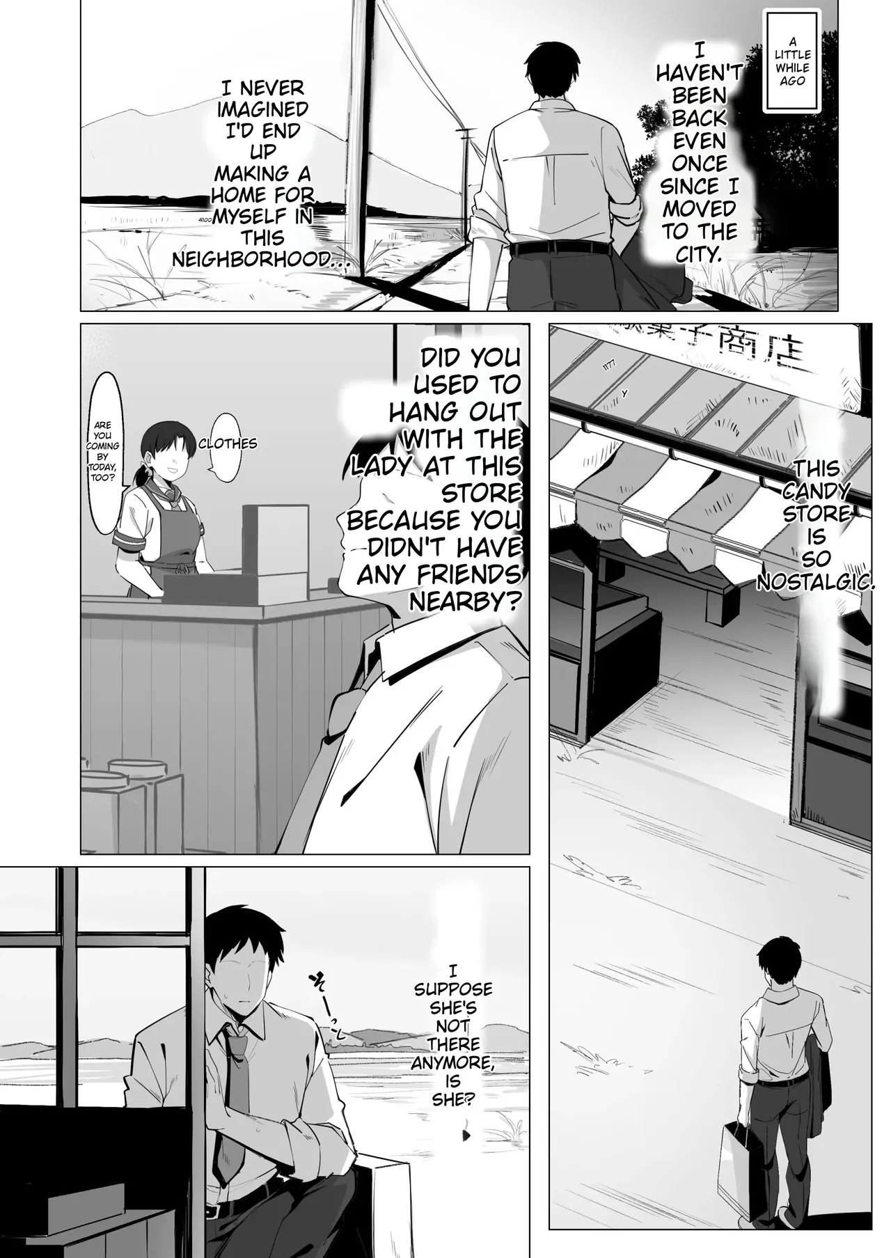 15-Nen-buri ni Saikai shita Dakashiya no Ikiokure Nagachichi Onee-san wa Ooatari | Reuniting after 15 years, the unmarried older sister who runs the penny candy shop is a total knockout. — preview page 5