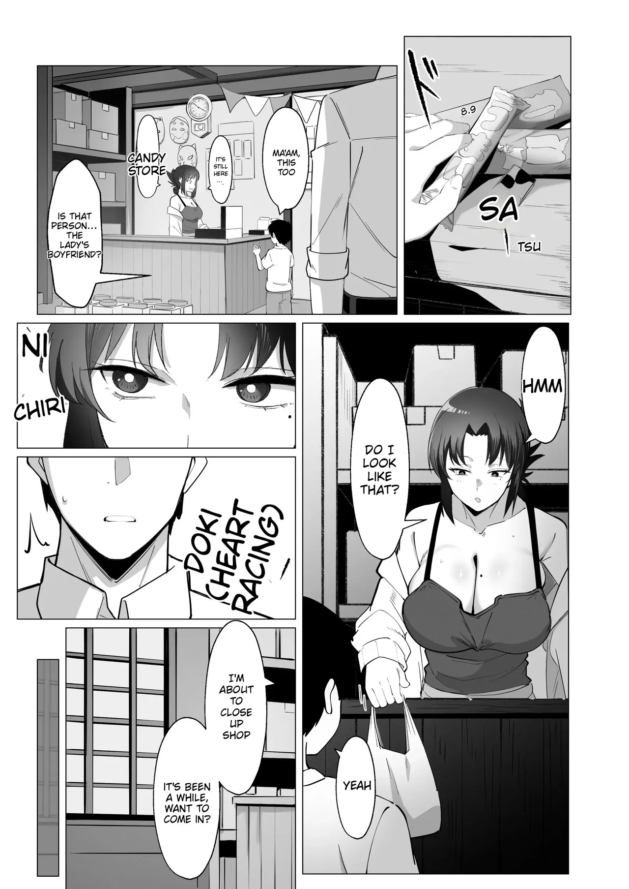 15-Nen-buri ni Saikai shita Dakashiya no Ikiokure Nagachichi Onee-san wa Ooatari | Reuniting after 15 years, the unmarried older sister who runs the penny candy shop is a total knockout. — preview page 8