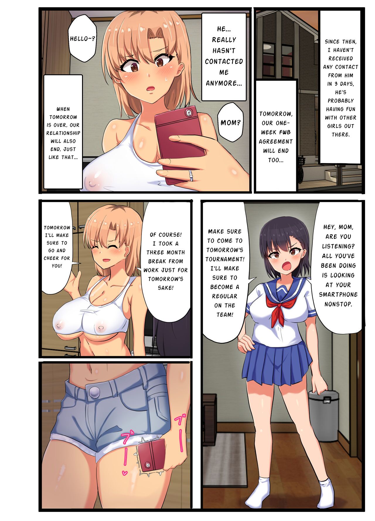 ~NTR Kazoku~ Kazoku Omoi no Tsuyoki na Moto Yanmama ga Musuko no Tomodachi no SeFri Benki ni Ochiru made | ~NTR Family~ The story of a strong-willed mother who cares about her family, and her fall into the hands of her son’s bully friend. – Chapter 1 – page 28
