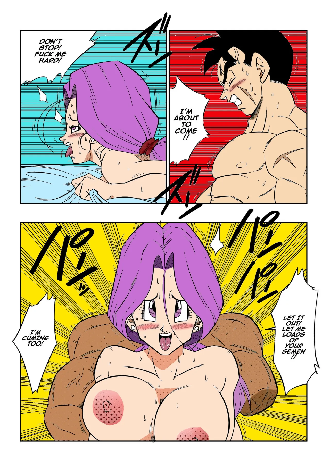 lots of sex in the future! Bulma and Gohan manga colors — preview page 8