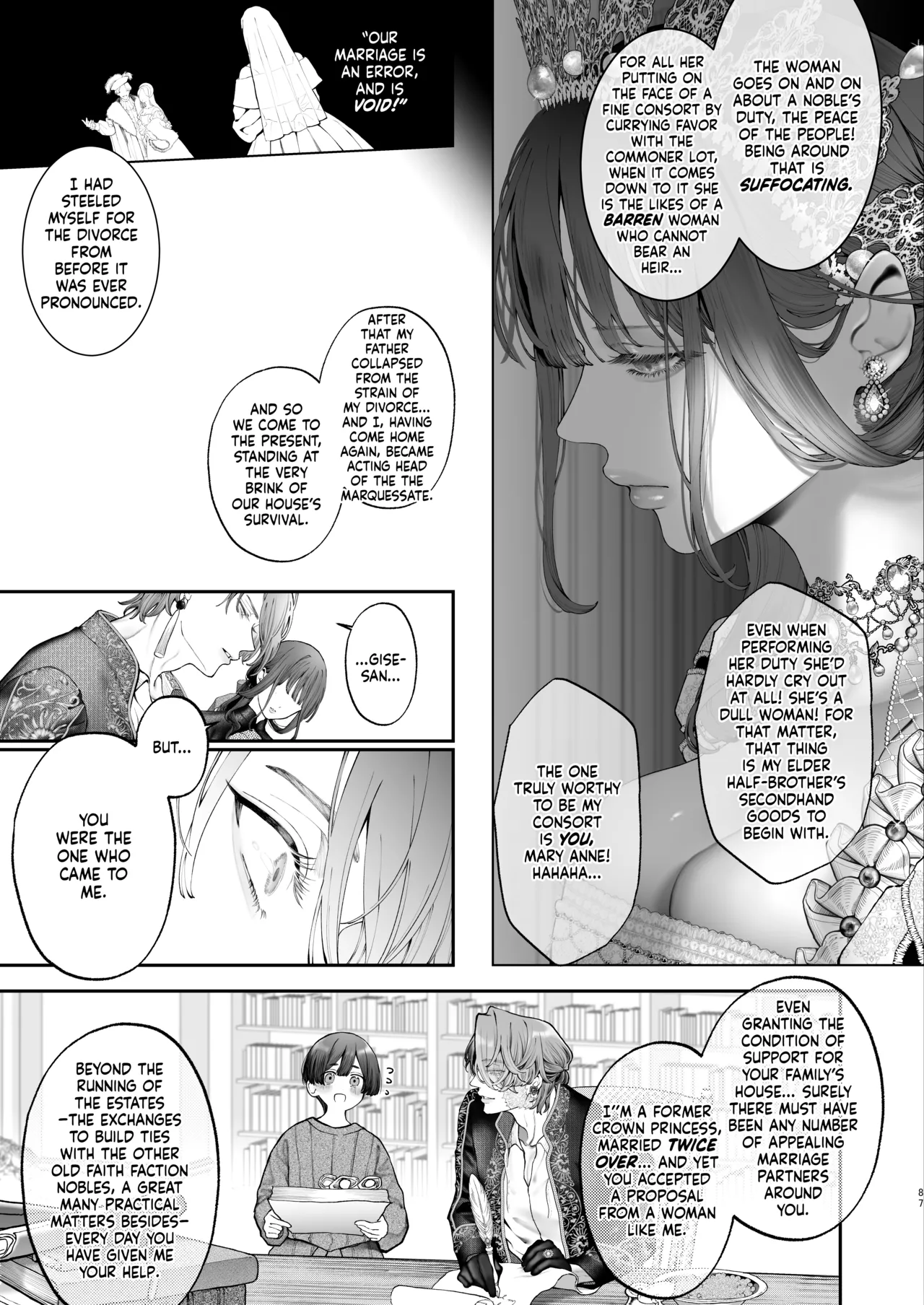 Houtou Kizoku wa Moto Outaishihi to no Haramasekon de Isogashii – The Rake and The Once Crowned Princess – Chapter 1 – page 86