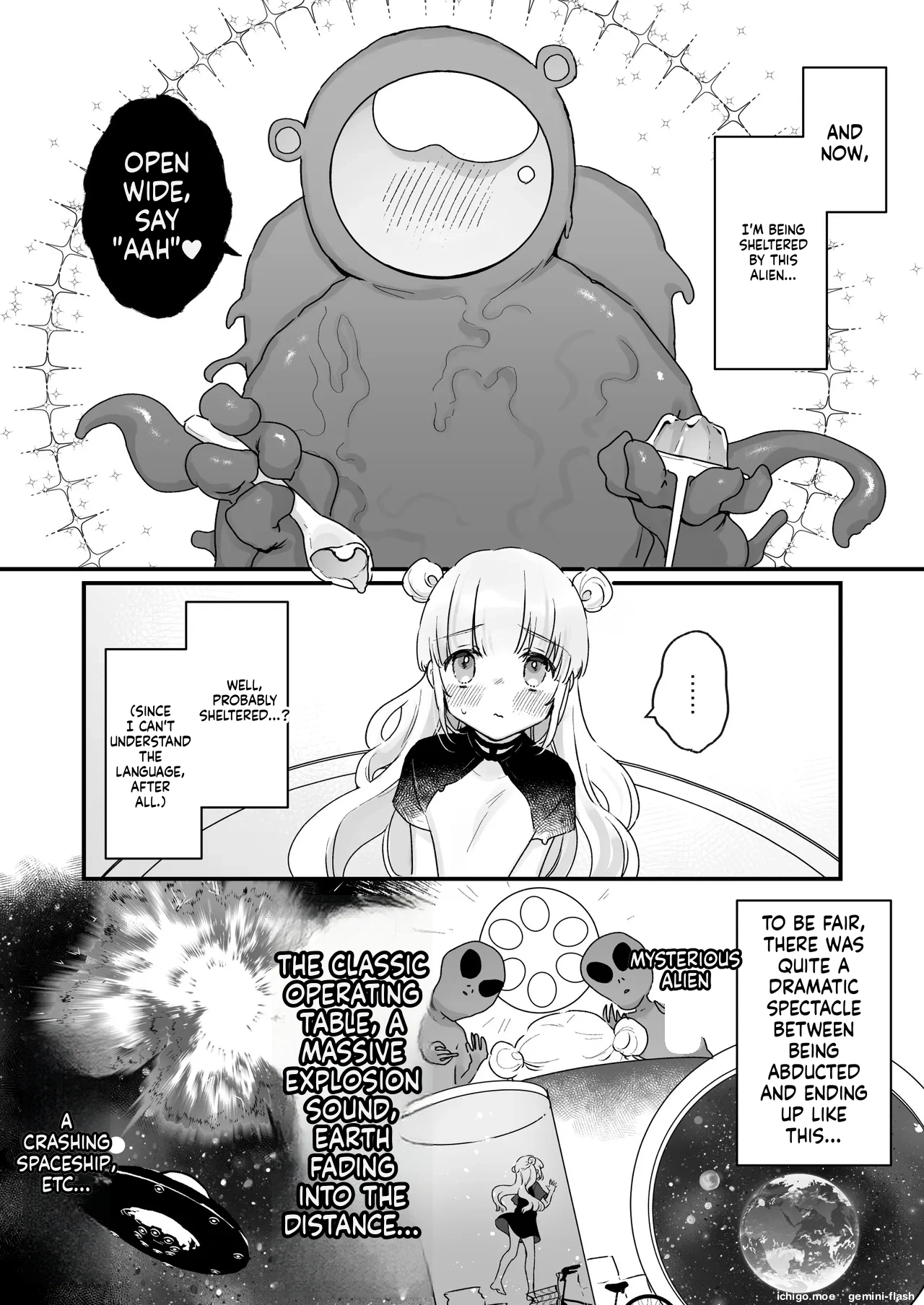 Chikyuujin o Neko Kawaigari suru Uchuujin-san ni Hogo sarete iru Onnanoko no Hanashi — preview page 3