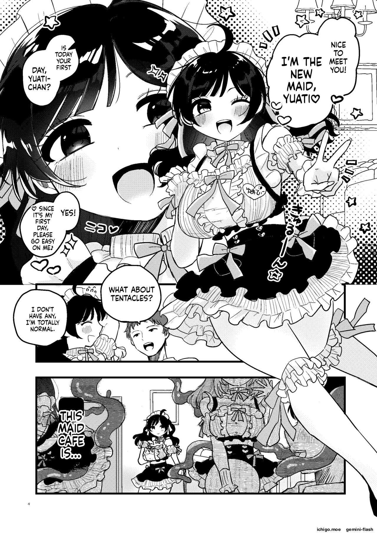 Shokushu Maid Kissa Tenchou ni Chikubi o Nerawaretemasu — preview page 5