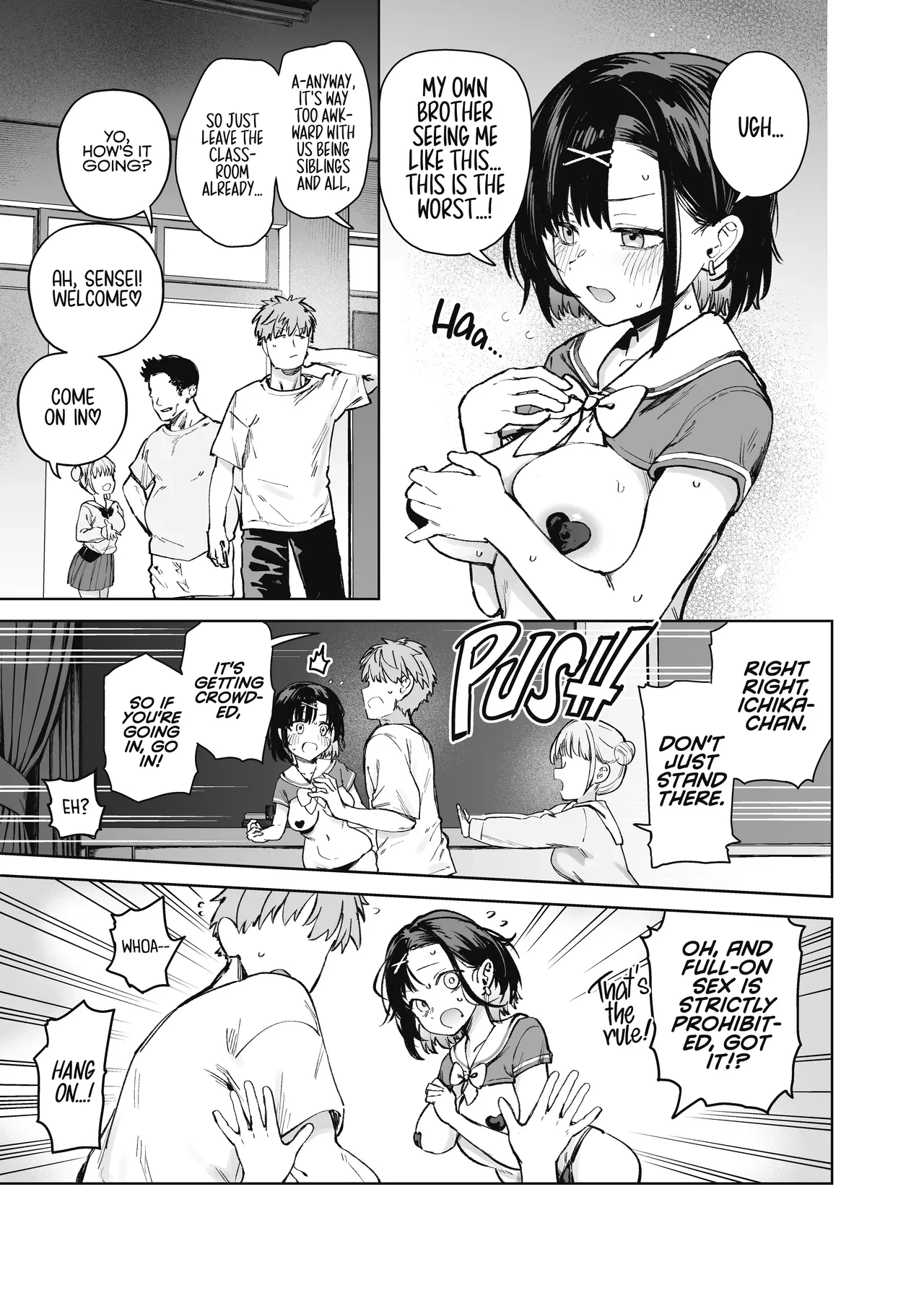 2-nen C-gumi Gakuen Oppabu no Cast ni Imouto ga Ita | My Little Sister Was a Hostess at Class 2-C’s School Festival Boobs Bar — preview page 9
