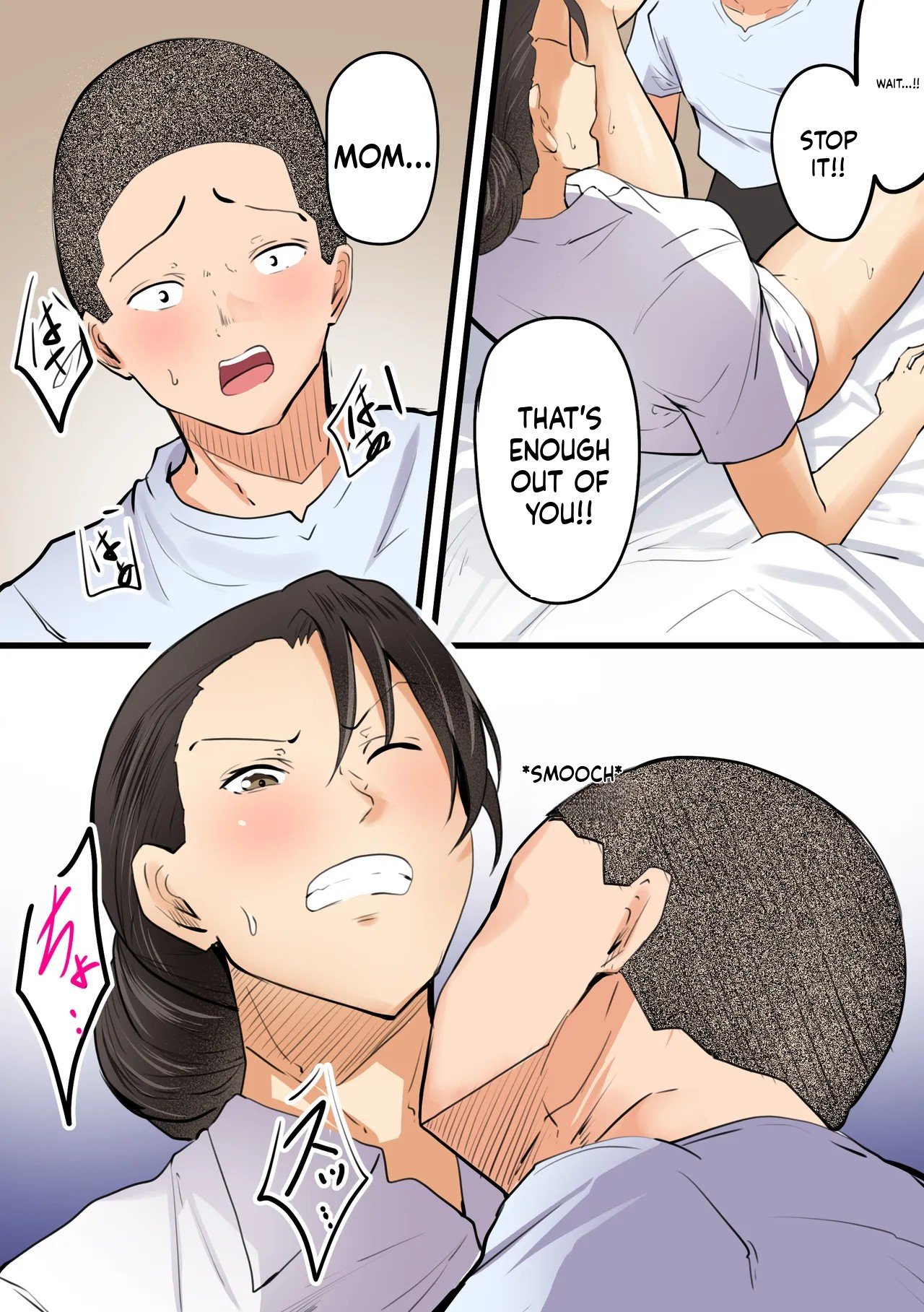 “Kami no Daigosan” Hahaoya to Musuko ga Doujiki ni Seiyoku no Peak o Mukaete Shimau!! | Mother and son hit their peak libido at the very same time!! — preview page 14