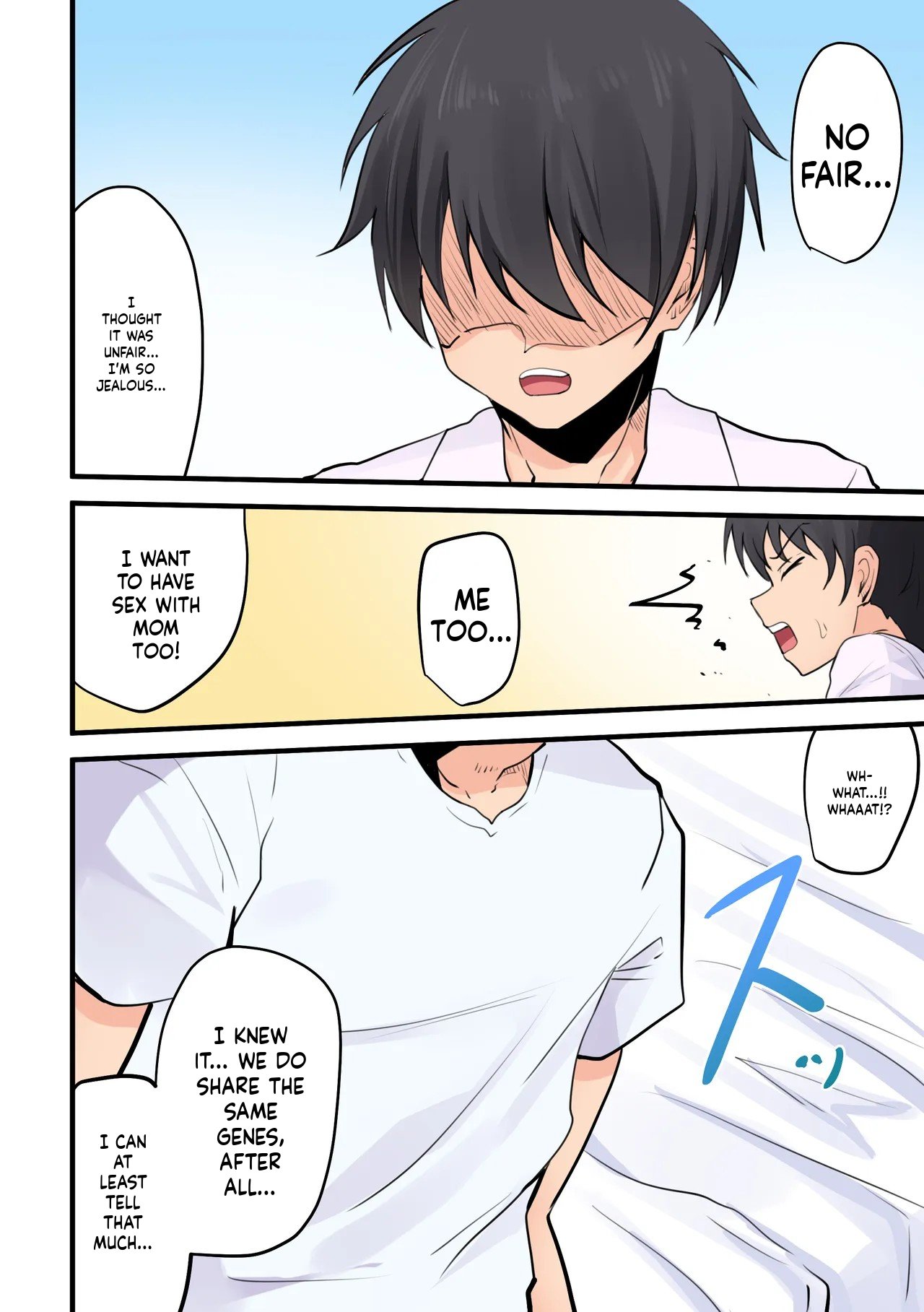 “Kami no Daigosan” Hahaoya to Musuko ga Doujiki ni Seiyoku no Peak o Mukaete Shimau!! | Mother and son hit their peak libido at the very same time!! – Chapter 1 – page 55